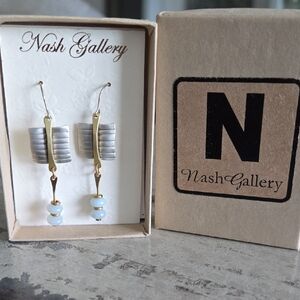 Handmade Nash Gallery Gold and Silver Geometric Earrings NWT